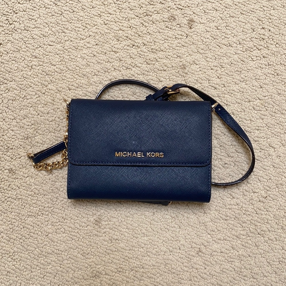 Blue Michael Kors crossbody bag